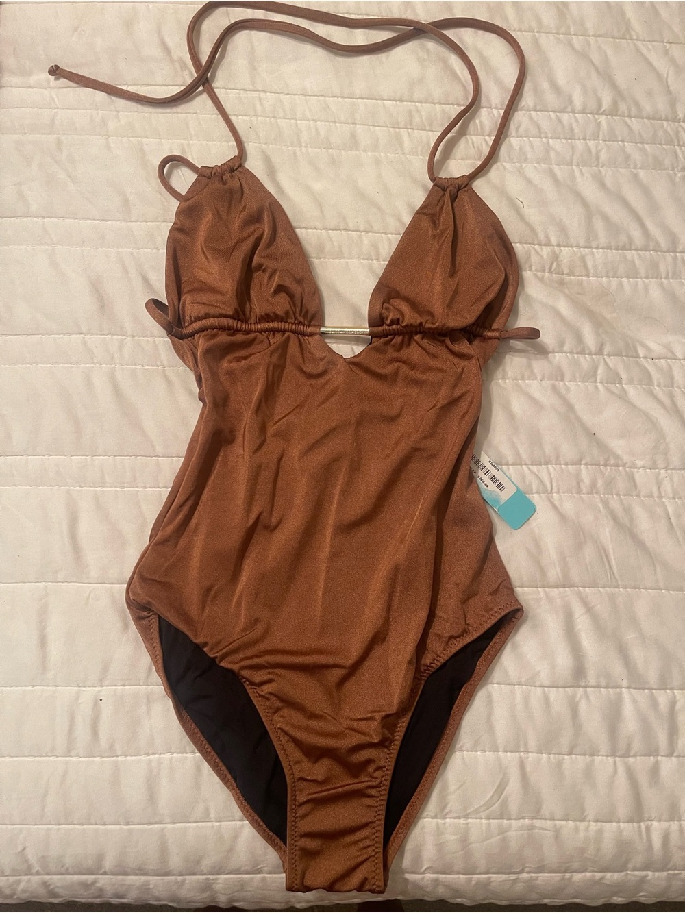 Melissa Odabash Copper Brown Halter Swimwear